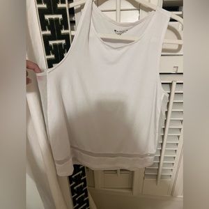 Athleta white top with mesh sides size M